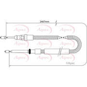Apec Handbrake Cable Left Rear fits Citroën Berlingo 2005-2011 1.6