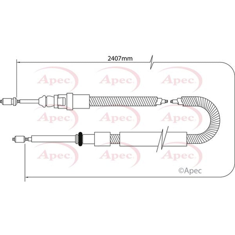 Apec Handbrake Cable Left Rear fits Citroën Berlingo 2005-2011 1.6