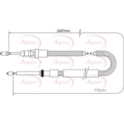 Apec Handbrake Cable Right Rear CAB1034