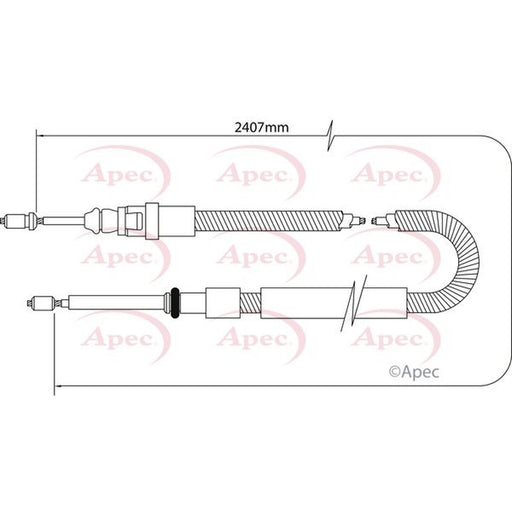 Apec Handbrake Cable Left Rear fits Citroën Berlingo 2005-2011 1.6