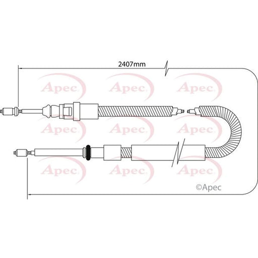 Apec Handbrake Cable Right Rear CAB1034