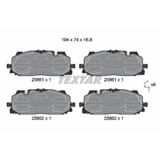 Textar Front Brake Pad Set 2586101