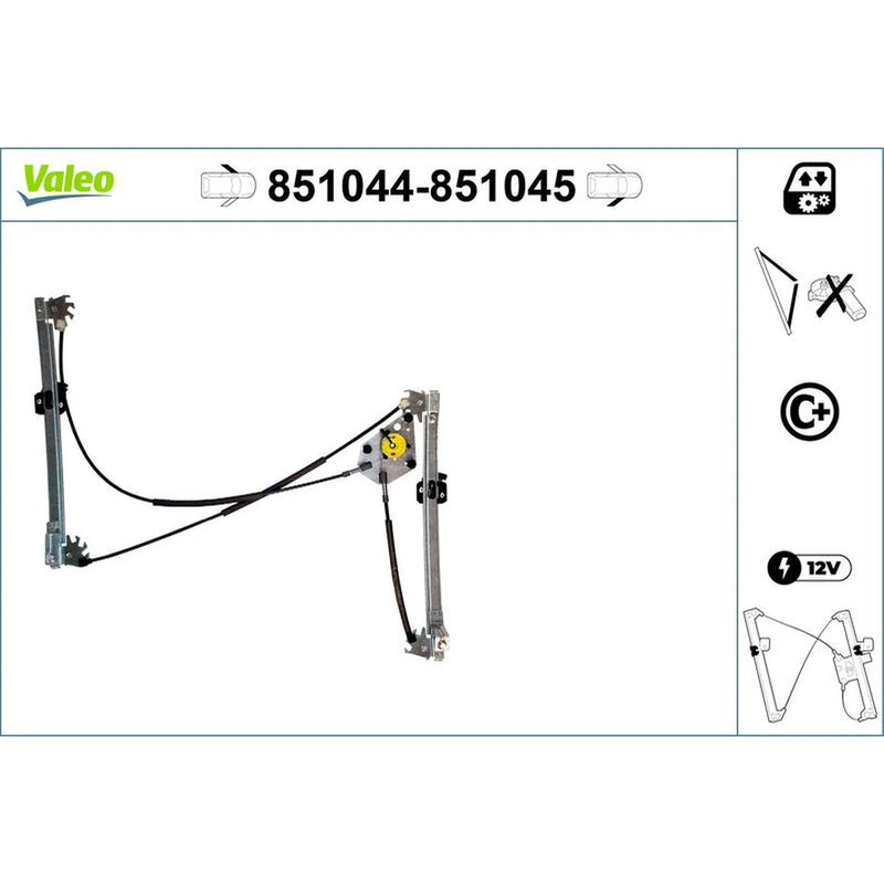 Valeo Electric Window Regulator Lifter Right Front 851045