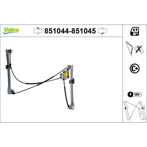 Valeo Electric Window Regulator Lifter Right Front 851045