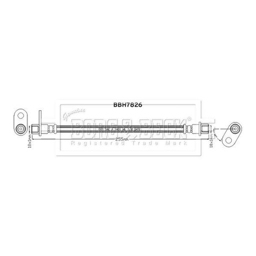 Borg & Beck Brake Hydraulic Hose Line inner BBH7826