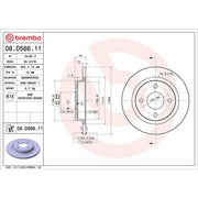 Brembo 2 x Solid Brake Discs fits Ford Fiesta VII 2017-2021 1.0 1.1 1.5