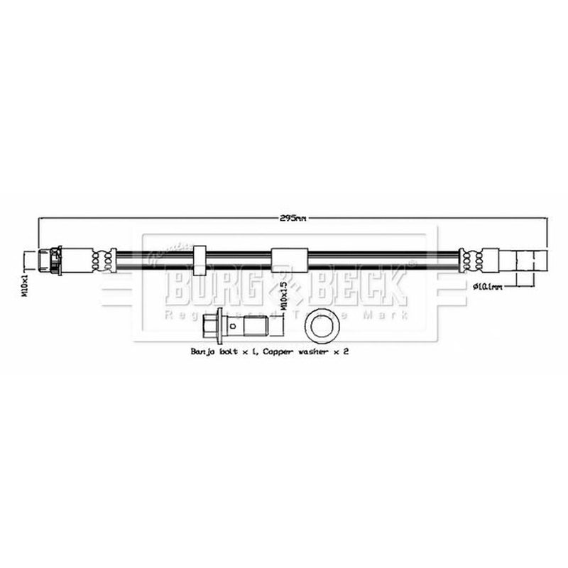 Borg & Beck Brake Hydraulic Hose Line Rear Right BBH8784