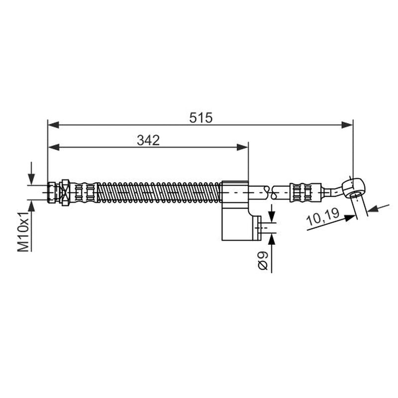 Bosch Brake Hydraulic Hose Line Front Left fits Hyundai Accent II 1999-2006