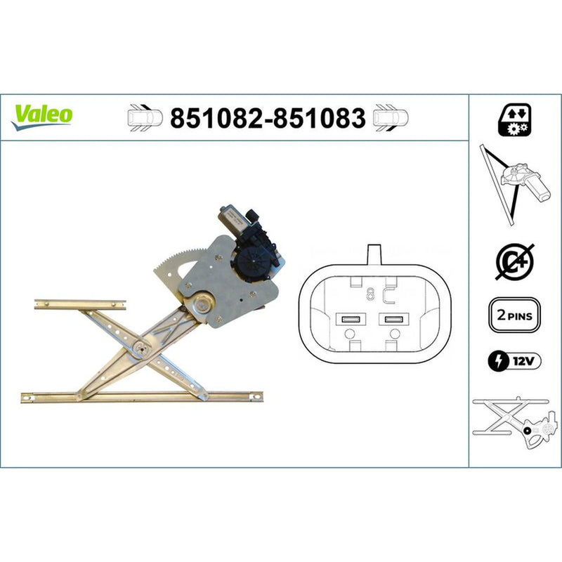 Valeo Electric Window Regulator Lifter Left Front 851082
