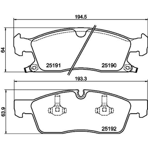 Mintex Front Brake Pad Set fits Jeep Grand Cherokee IV 2010-2011 3.0 3.6 5.7