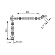 Bosch Brake Hydraulic Hose Line Rear Right fits Toyota Yaris/Vitz 2001-2005