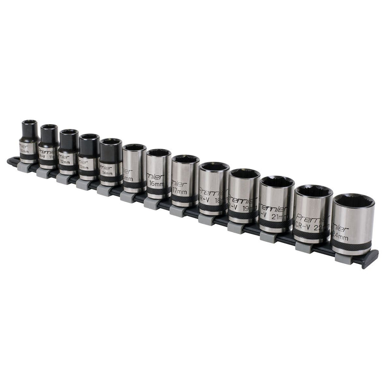 Sealey Premier Black Premier Black Lock-On Socket Set 1/2"Sq Drive 13pc AK2742B Sealey Premier Black - Dynamic Drive