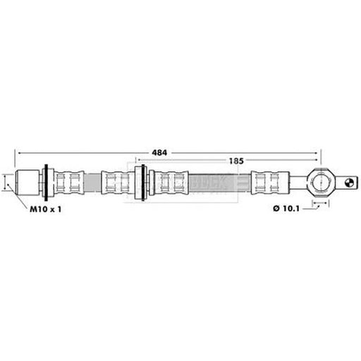 Borg & Beck Brake Hydraulic Hose Line Front Right BBH6452