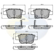 Comline Rear Brake Discs & Pads fits Toyota Corolla Verso 2001-2004 1.6 1.8