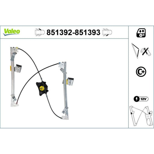 Valeo Electric Window Regulator Lifter Left Front 851392