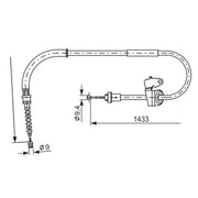 Bosch Handbrake Cable Left Rear fits Mini Mini 2001-2008