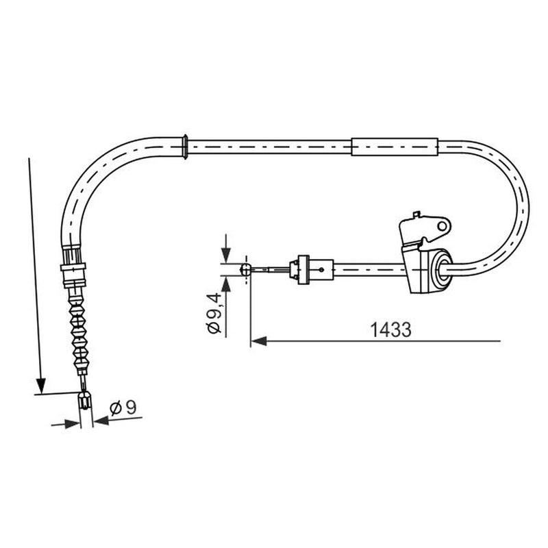 Bosch Handbrake Cable Left Rear fits Mini Mini 2001-2008