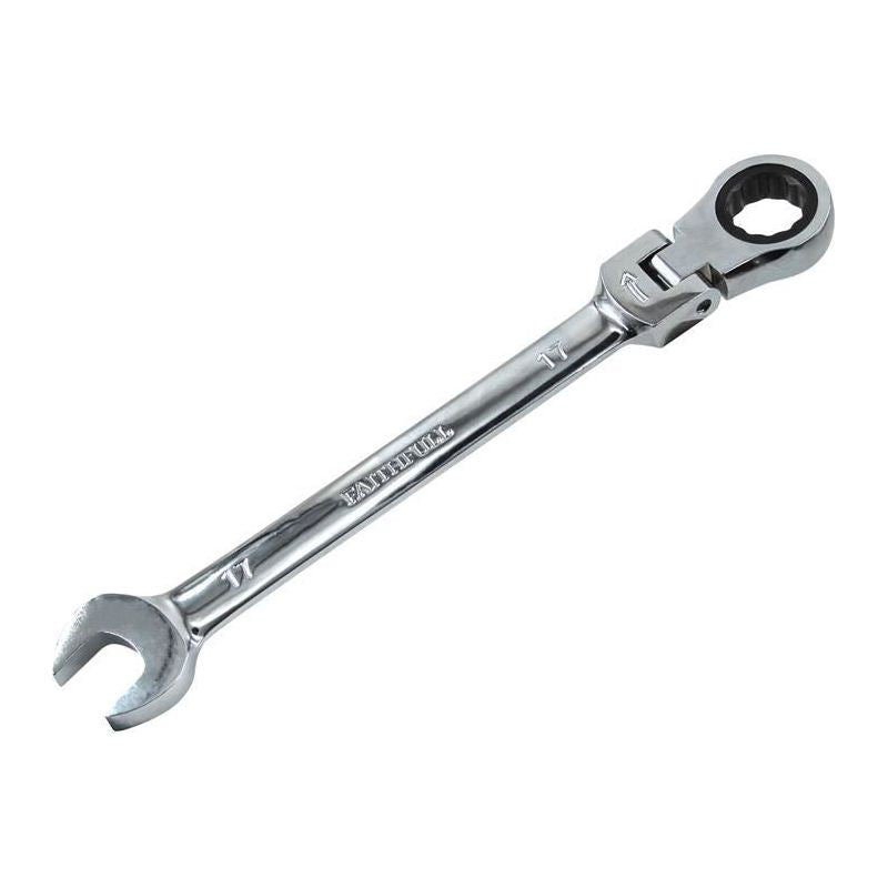 Faithfull Ratchet Combination Spanner Flex Head CV 17mm Faithfull - Dynamic Drive