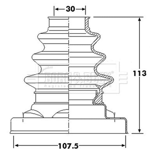 Borg & Beck Drive Shaft Bellow Kit transmission sided BCB6218