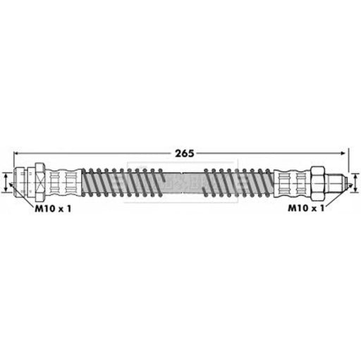 Borg & Beck Brake Hydraulic Hose Line Rear Right BBH7054