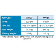 Vega 2 330 Air Porch Awning (Caravan : 235 - 255cm) 12020402350002 Quest - Dynamic Drive