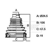 Borg & Beck Drive Shaft Bellow Kit transmission sided BCB6329