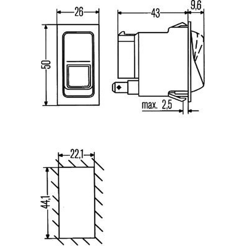 Hella Hazard Warning Light Switch 7 Connectors