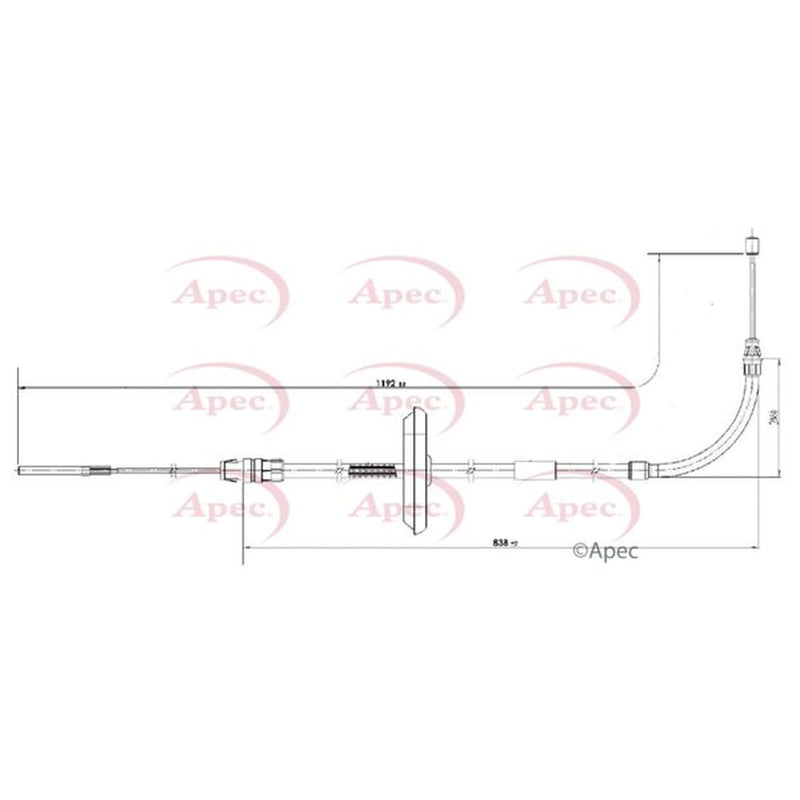 Apec Handbrake Cable Front CAB1797