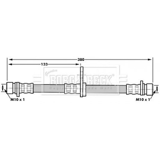 Borg & Beck Brake Hydraulic Hose Line Rear Right BBH6990