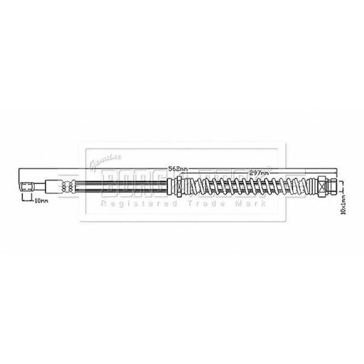 Borg & Beck Brake Hydraulic Hose Line Front Right BBH8883