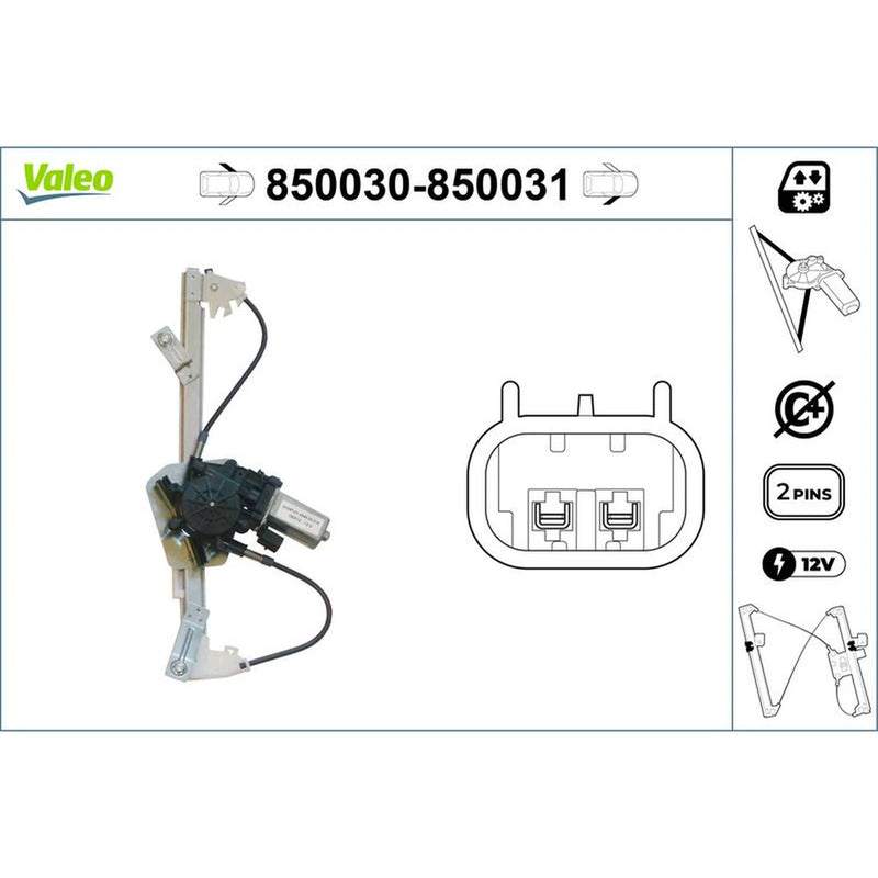 Valeo Electric Window Regulator Lifter Left Front 850030