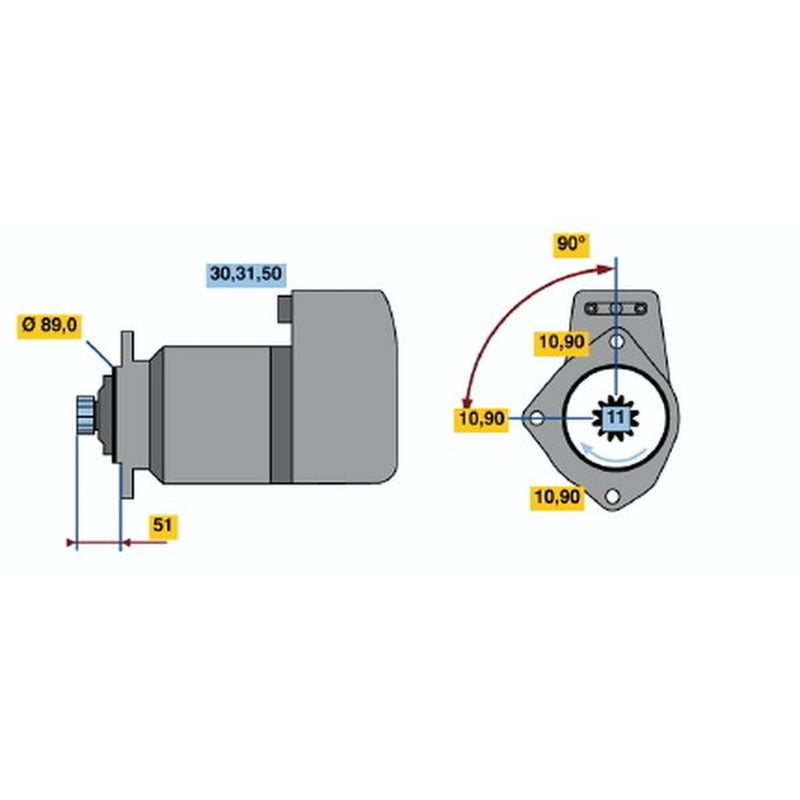 Bosch Starter Motor 24V 5.4kW 11 Teeth
