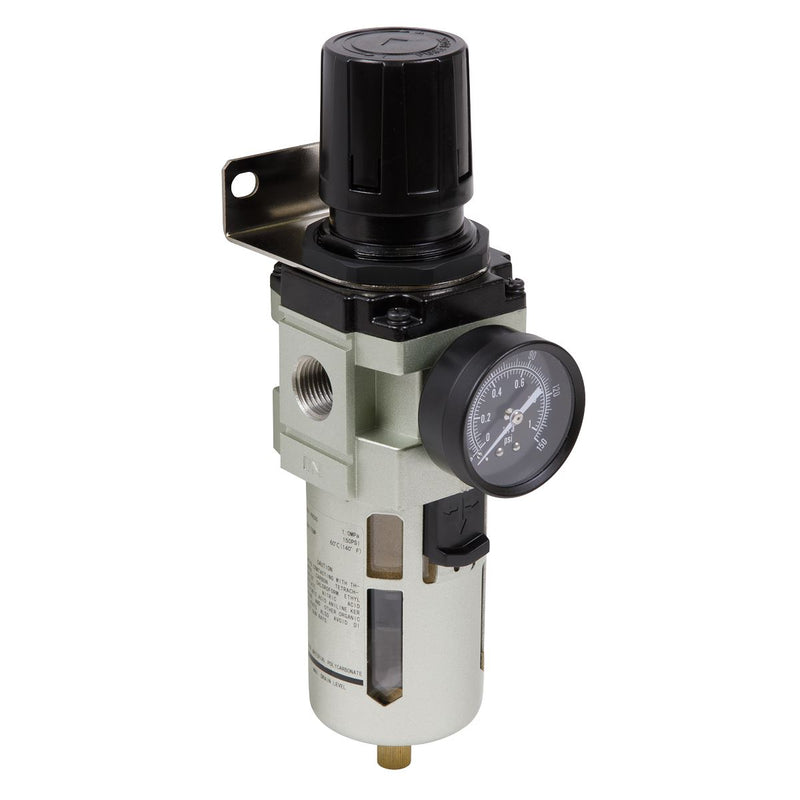 Sealey Air Line Filter Regulator Compressor Water Trap 140cfm Airflow 1/2" BSP Sealey  - Dynamic Drive