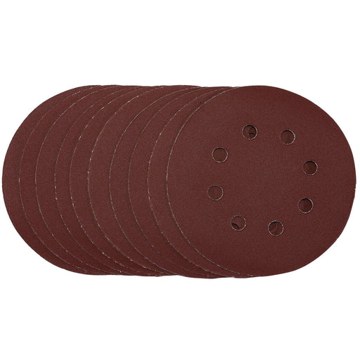 Draper Punched Sanding Discs, 125mm, Hook & Loop, 240 Grit, (Pack of 10) 54758 Draper - Dynamic Drive