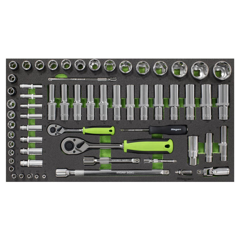 Siegen Siegen Socket Set with Tool Tray 1/4" & 1/2"Sq Drive 62pc S01271 Siegen - Dynamic Drive