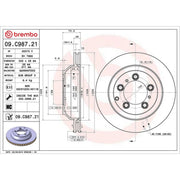 Brembo Rear Brake Discs & Pads fits Porsche Cayenne 2017-2023 2.9 3.0 4.0