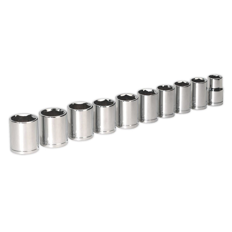 Siegen by Sealey Socket Set 10Pc 3/8Inchsq Drive 6Pt Walldrive Metric Siegen by Sealey - Dynamic Drive