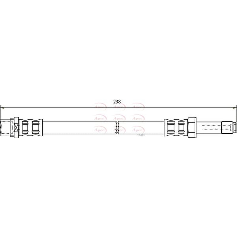 Apec Brake Hydraulic Hose Line Rear fits VW Transporter 2003-2015 1.9 2.0 2.5