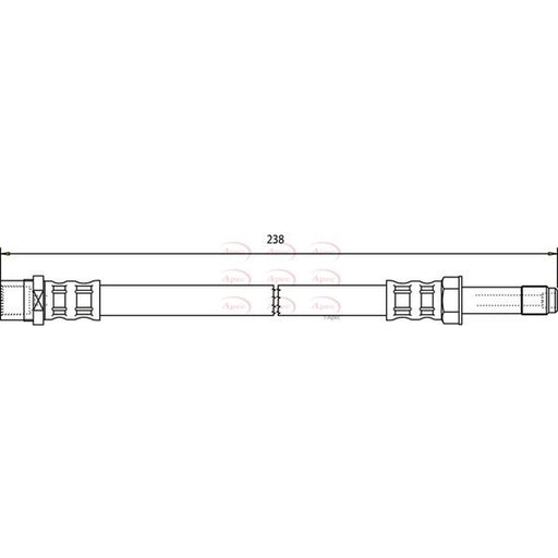 Apec Brake Hydraulic Hose Line Rear fits VW Transporter 2003-2015 1.9 2.0 2.5