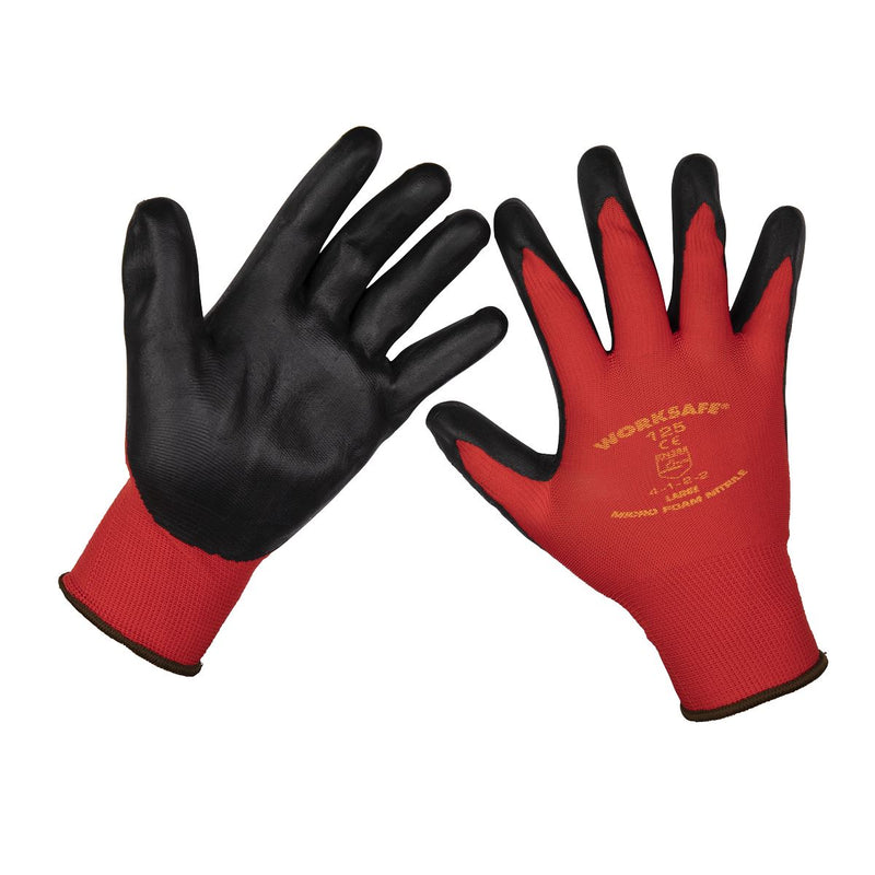 Worksafe Worksafe Nitrile Foam Gloves, Large - Pack of 12 Pairs 9125L/12 Worksafe - Dynamic Drive