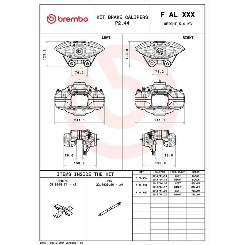 Brembo 2 x Brake Caliper Assembly Rear fits BMW 1 Sports Hatch 2011-2019