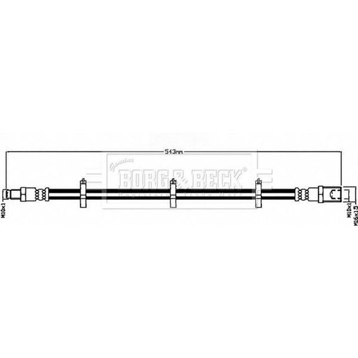 Borg & Beck Brake Hydraulic Hose Line Rear Right BBH8674