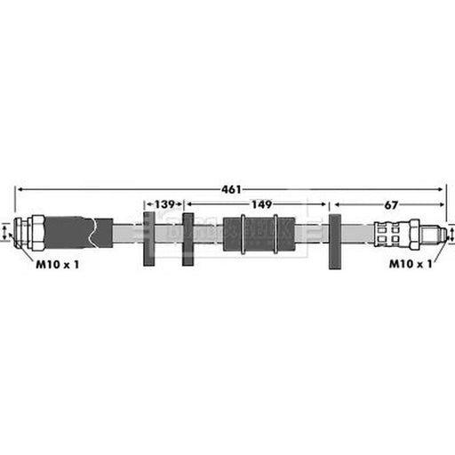 Borg & Beck Brake Hydraulic Hose Line Front BBH6062