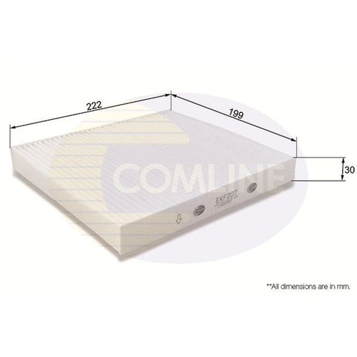 Comline Cabin Air Filter (Pollen Filter) fits Honda Civic 1987-1995