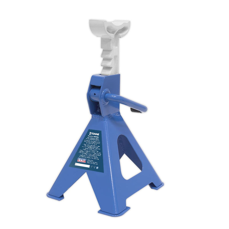 Sealey AXLe Stands (Pair) 2 Tonne Capacity per Stand Ratchet Type Blue Sealey - Dynamic Drive