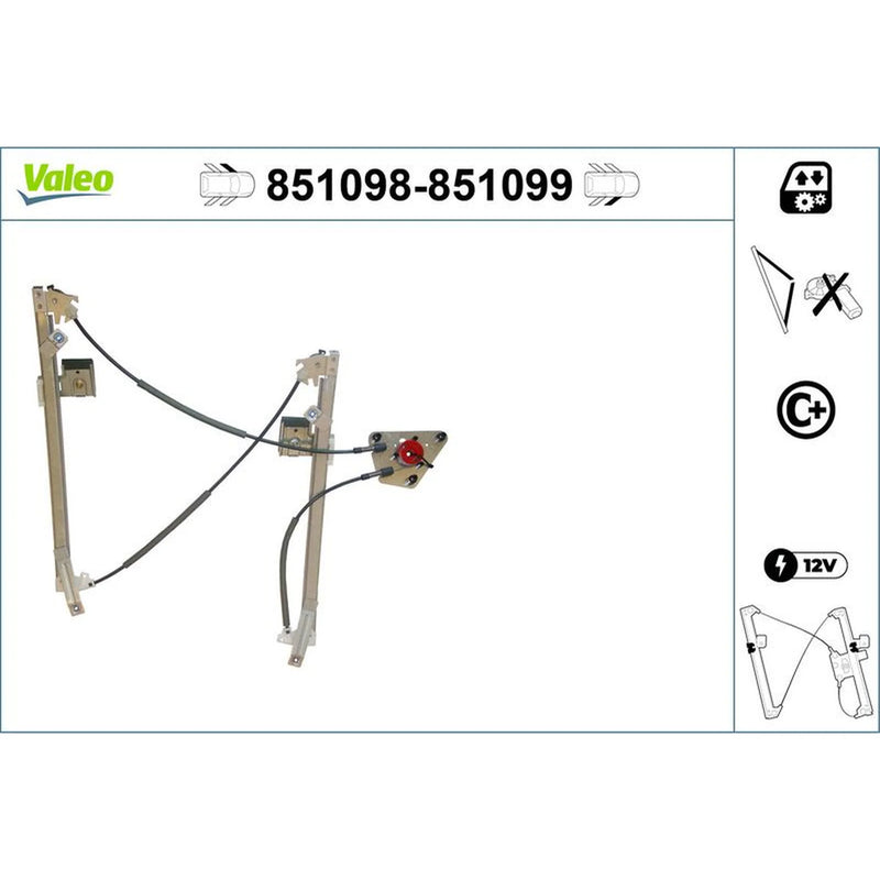 Valeo Electric Window Regulator Lifter Left Front 851098