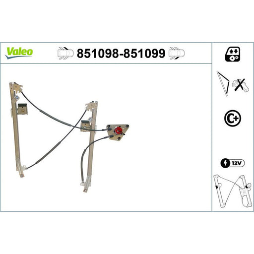 Valeo Electric Window Regulator Lifter Left Front 851098