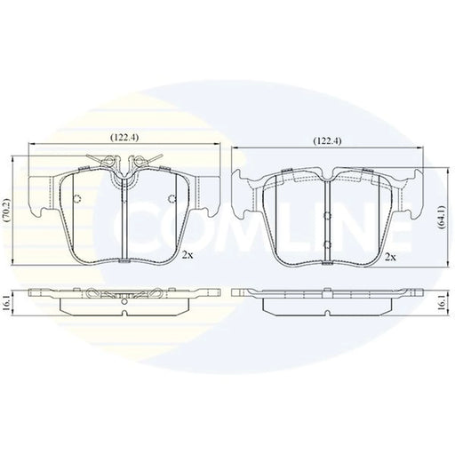 Comline 4 x Rear Brake Pad Set fits Mercedes-Benz C-Class 2015-2023