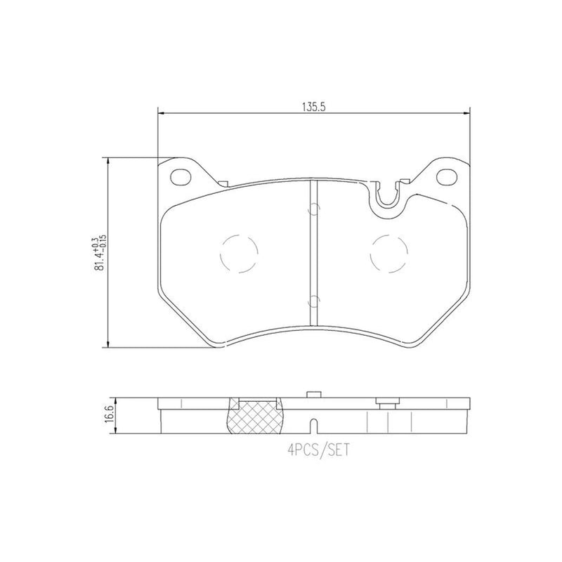 Brembo 4 x Front Brake Pad Set fits Audi Q5 2016-2021 2.0 3.0