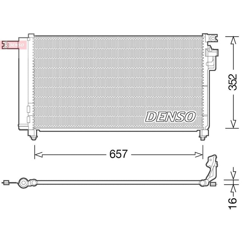 Denso Air Conditioning Condenser fits Kia Rio II 2005-2011 1.4 1.6